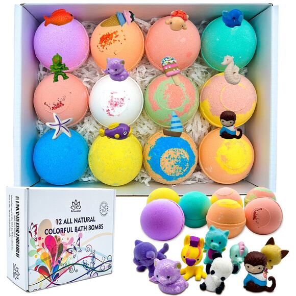 12 Bath Bombs for Kids with Surprise Toys Inside - Picture 1 of 8